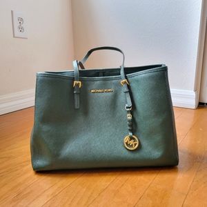 Michael Kors Green Leather Tote